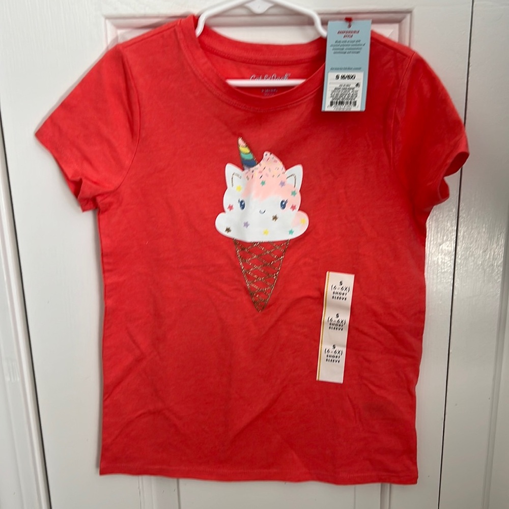 NWT Cat&Jack unicorn ice cream tee